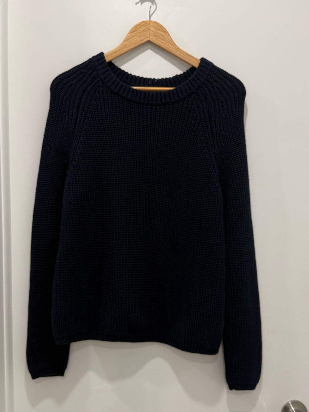 Quince 100 %Organic Cotton Fisherman Crew Sweater Navy Blue Size M
